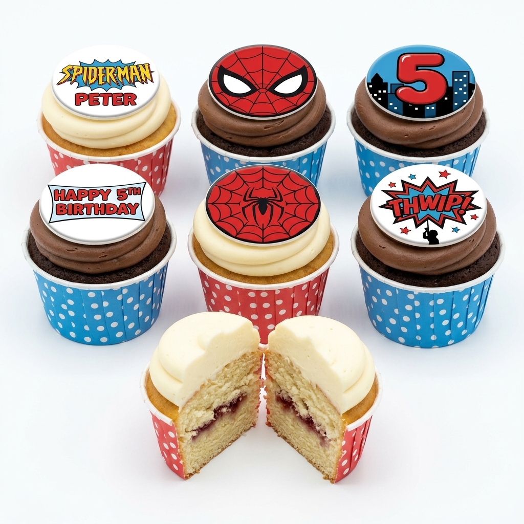 Spiderman Birthday Cupcakes