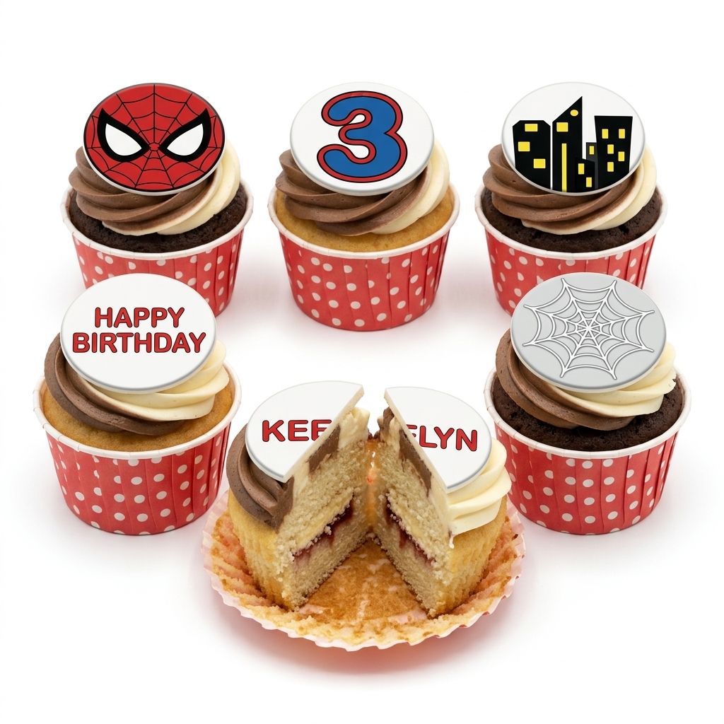 Spiderman Birthday Cupcakes for Kids