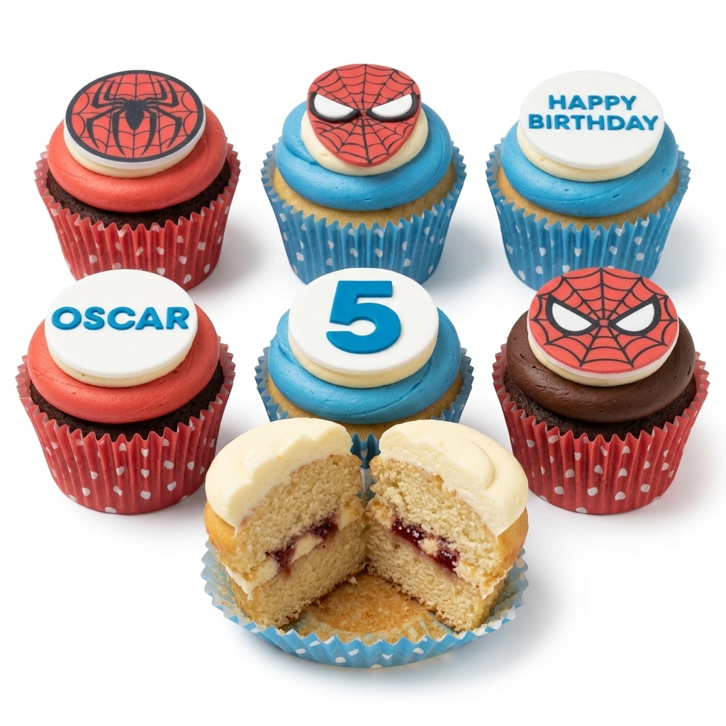 Spiderman Birthday Cupcakes for Kids