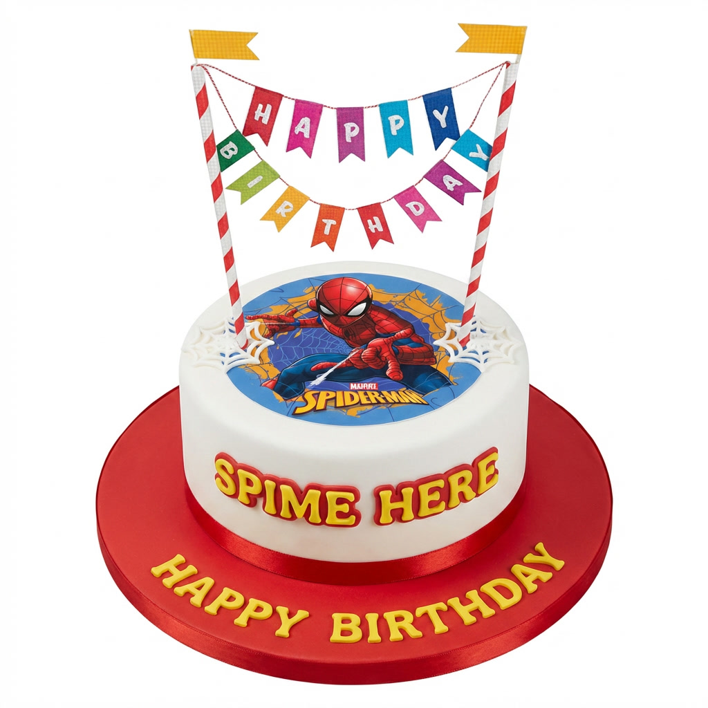 Spiderman Birthday Cake with Personalised Name