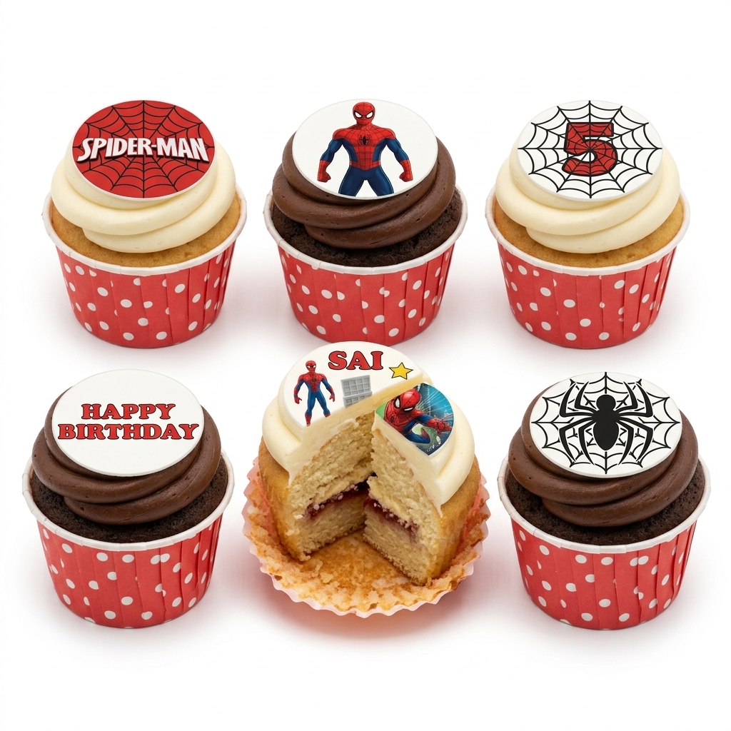 Spiderman Birthday Cupcakes for Kids