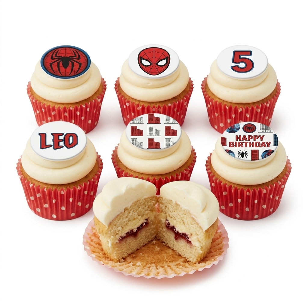 Spiderman Birthday Cupcakes