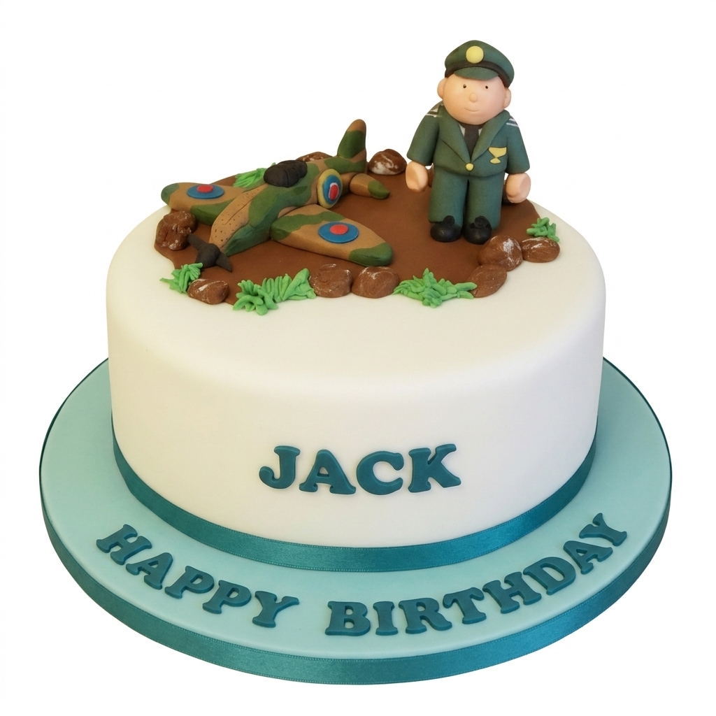 Spitfire Pilot Theme Birthday Cake