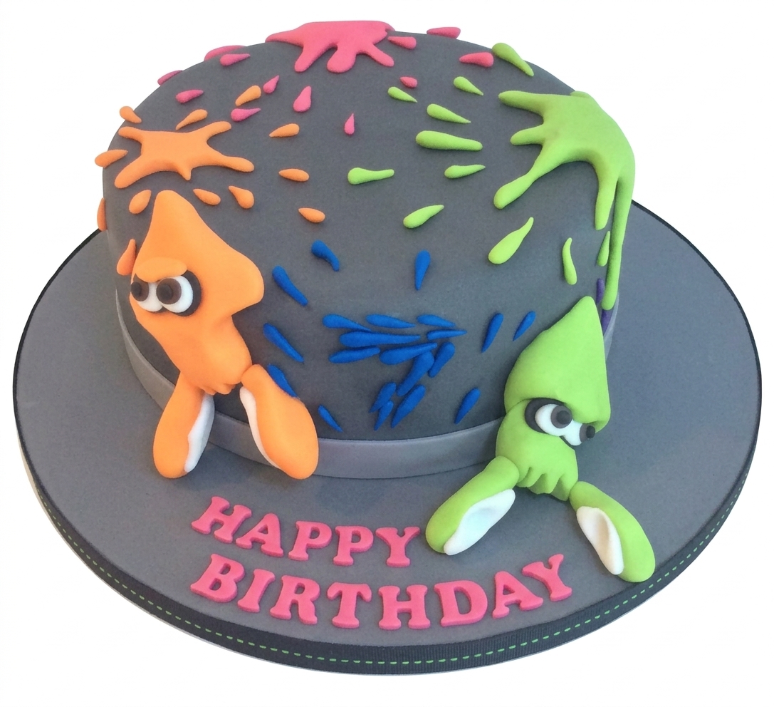 Splatoon Birthday Cake