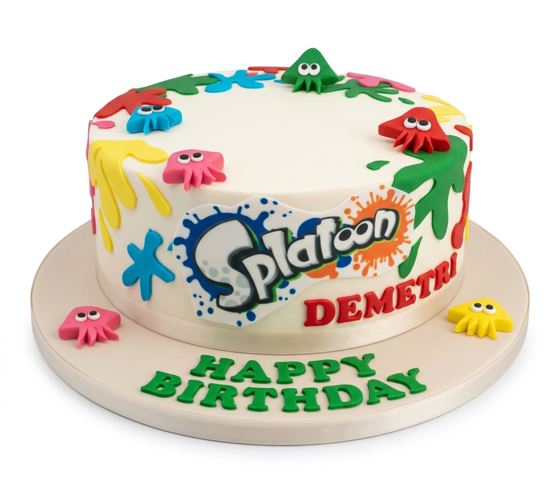 Splatoon Birthday Cake
