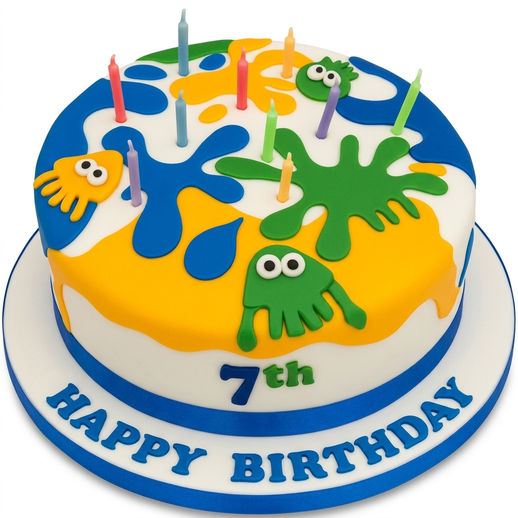 Gaming Splatter Kids Birthday Cake