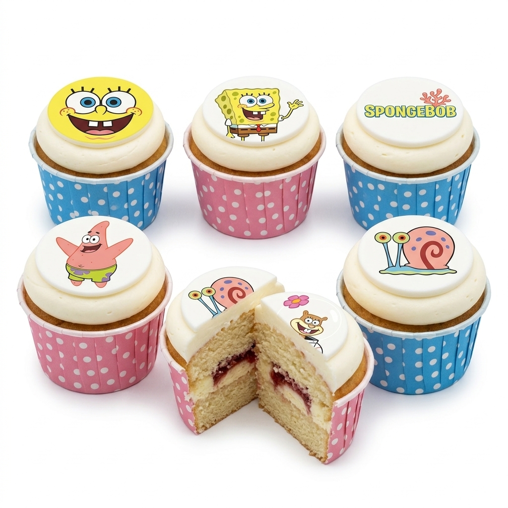 Spongebob Birthday Cupcakes