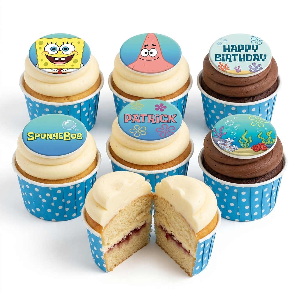 SpongeBob SquarePants Birthday Cupcakes