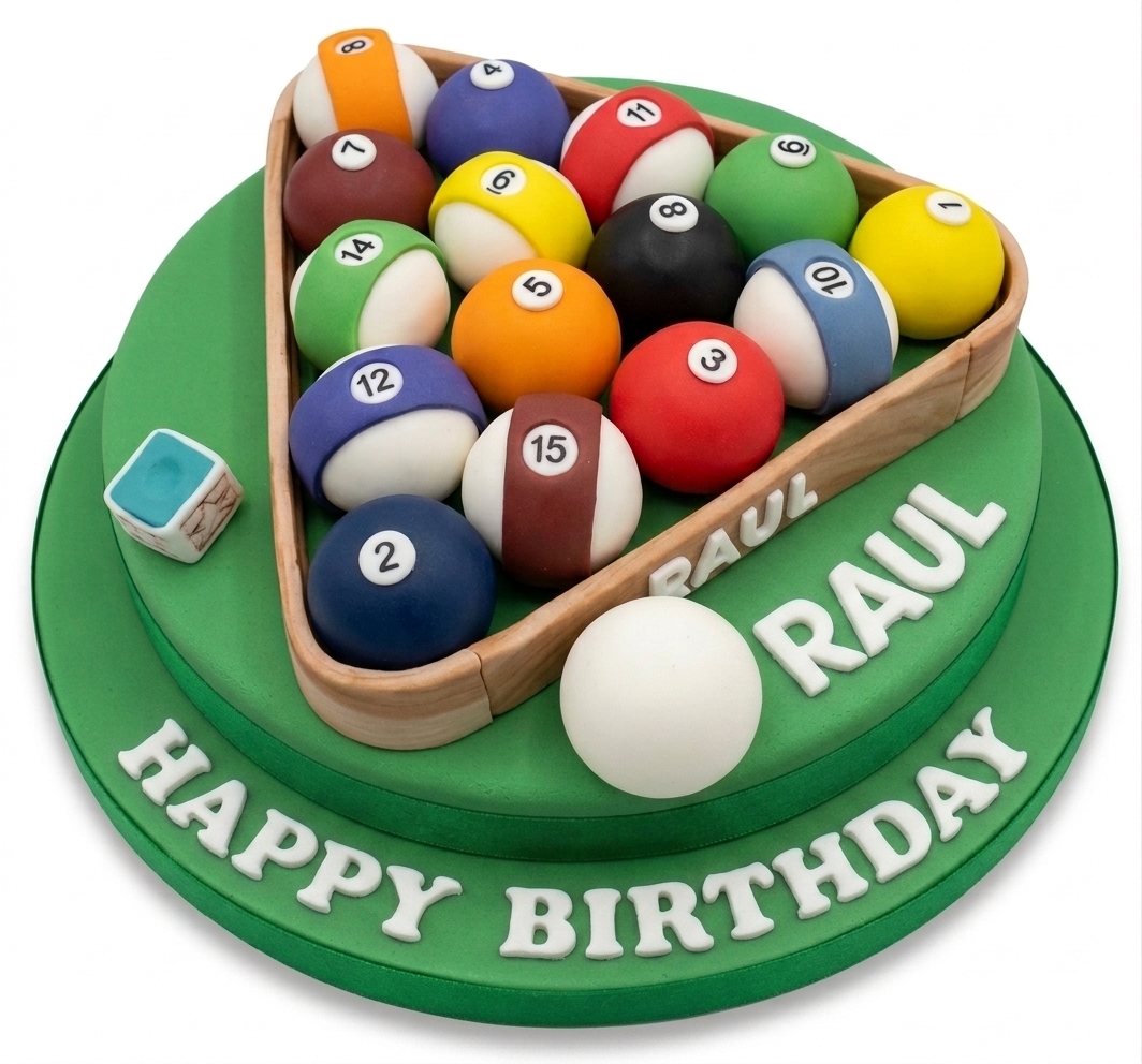 Pool Table Birthday Cake