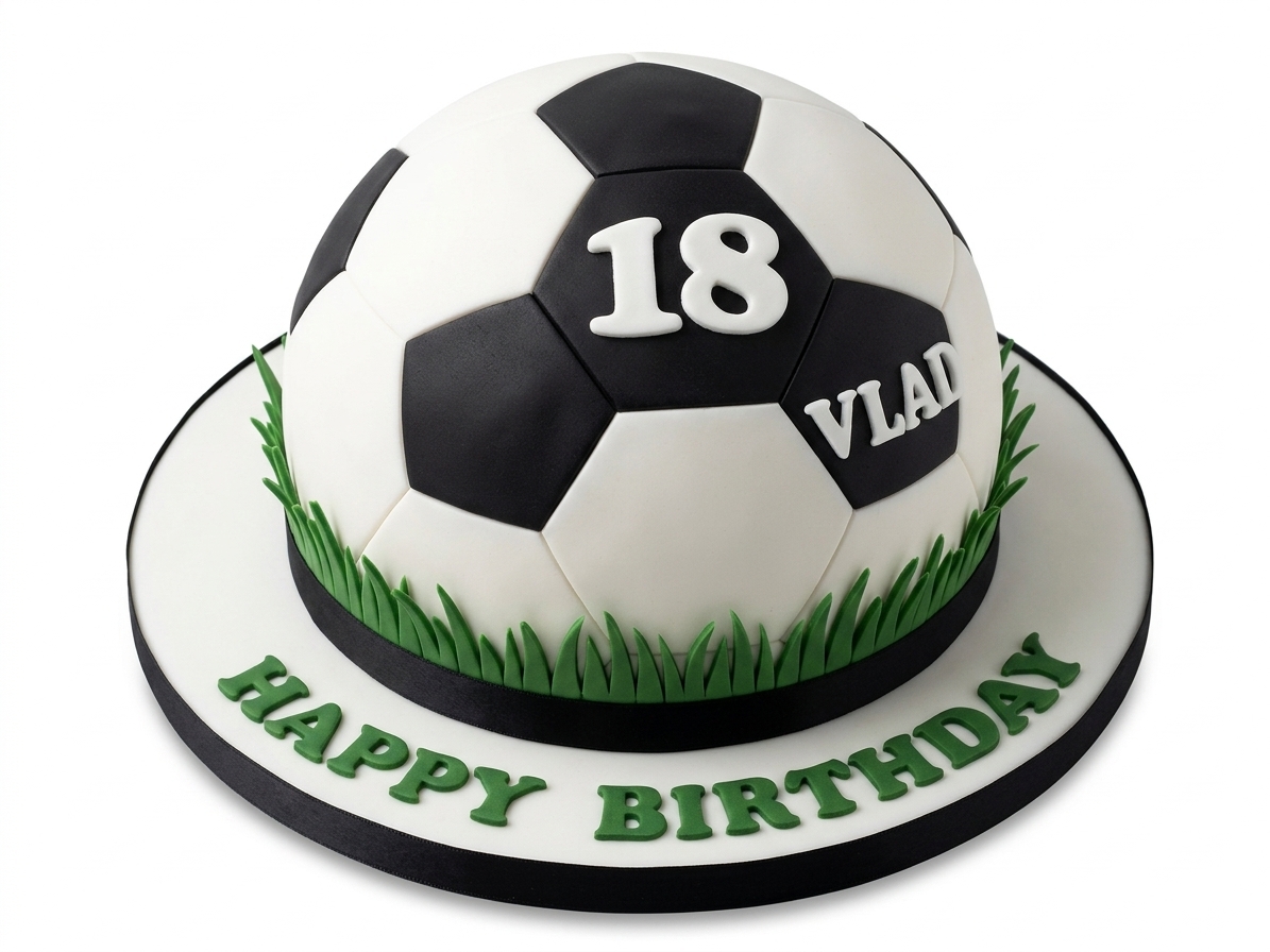 Football Birthday Cake with Custom Age