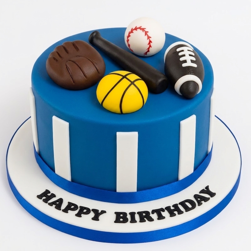 Sports Theme Birthday Cake