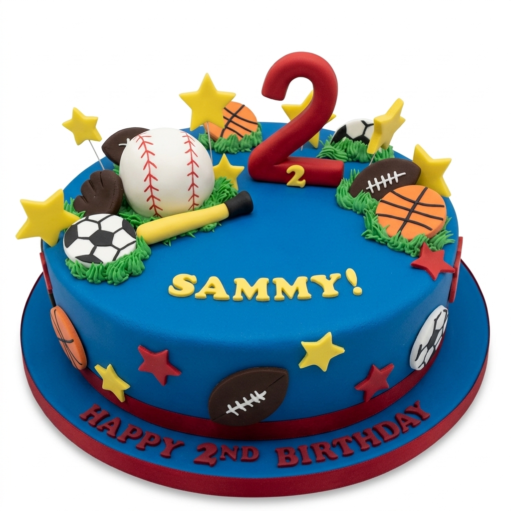 2nd Birthday Sports Theme Cake
