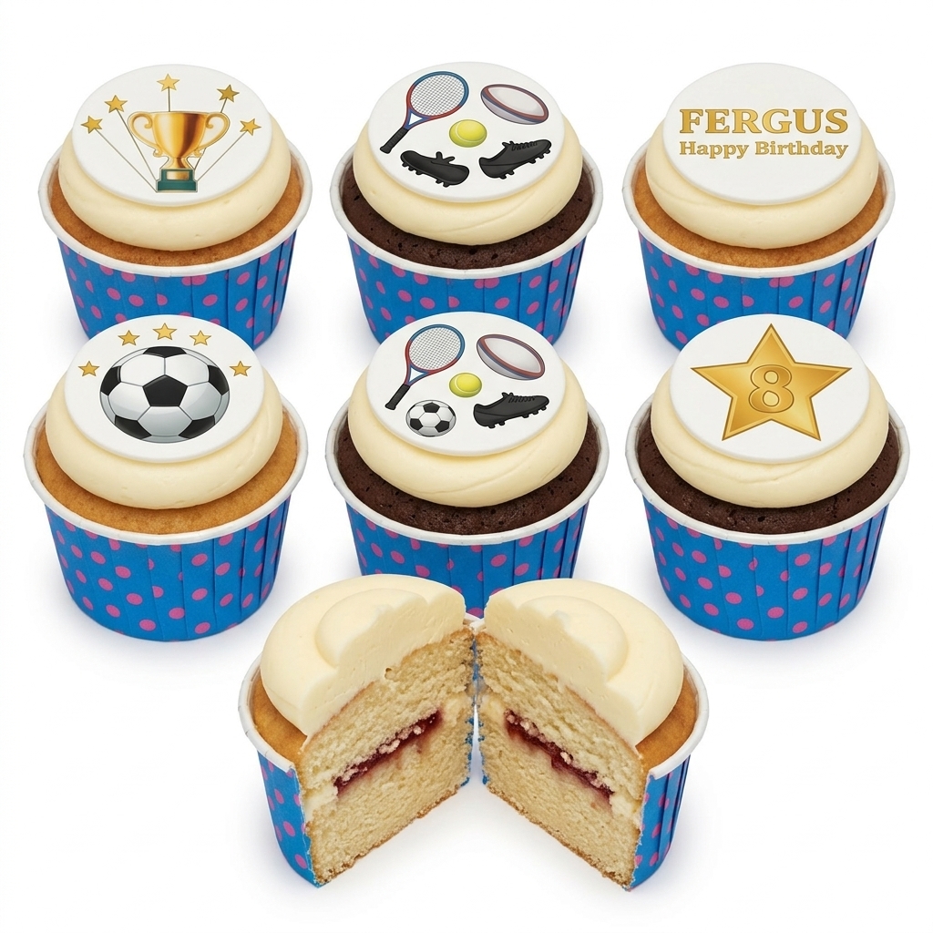Sports Theme Birthday Cupcakes