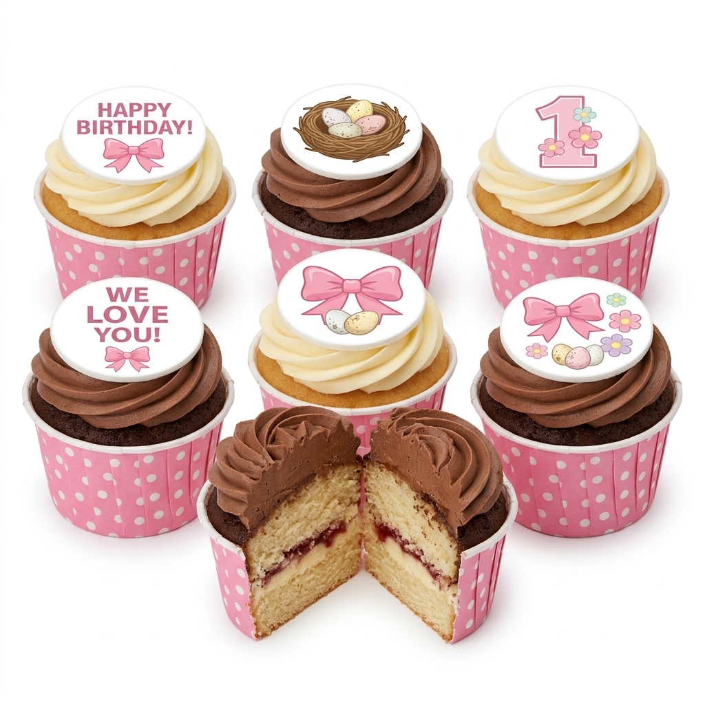 1st Birthday Cupcake Set for Girls