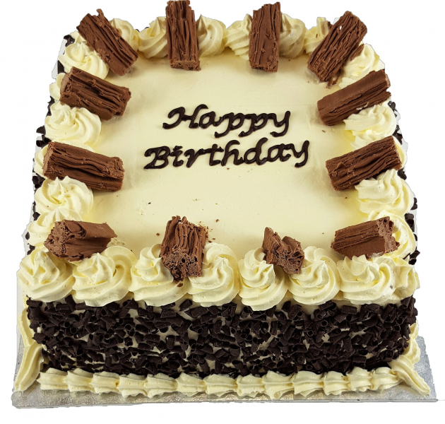 Square White Birthday Cake - Square White BirthDay Cake 18073
