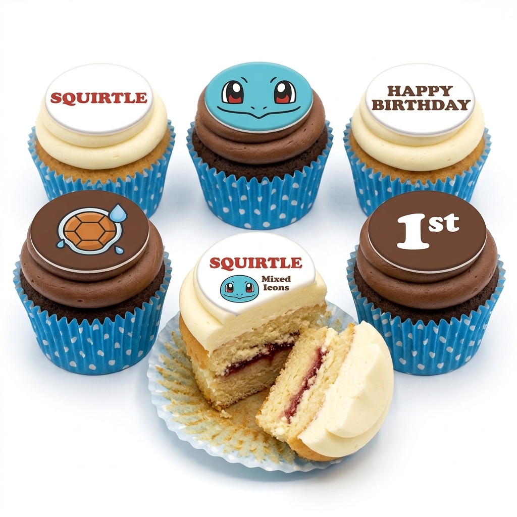 Squirtle Pokémon Birthday Cupcakes