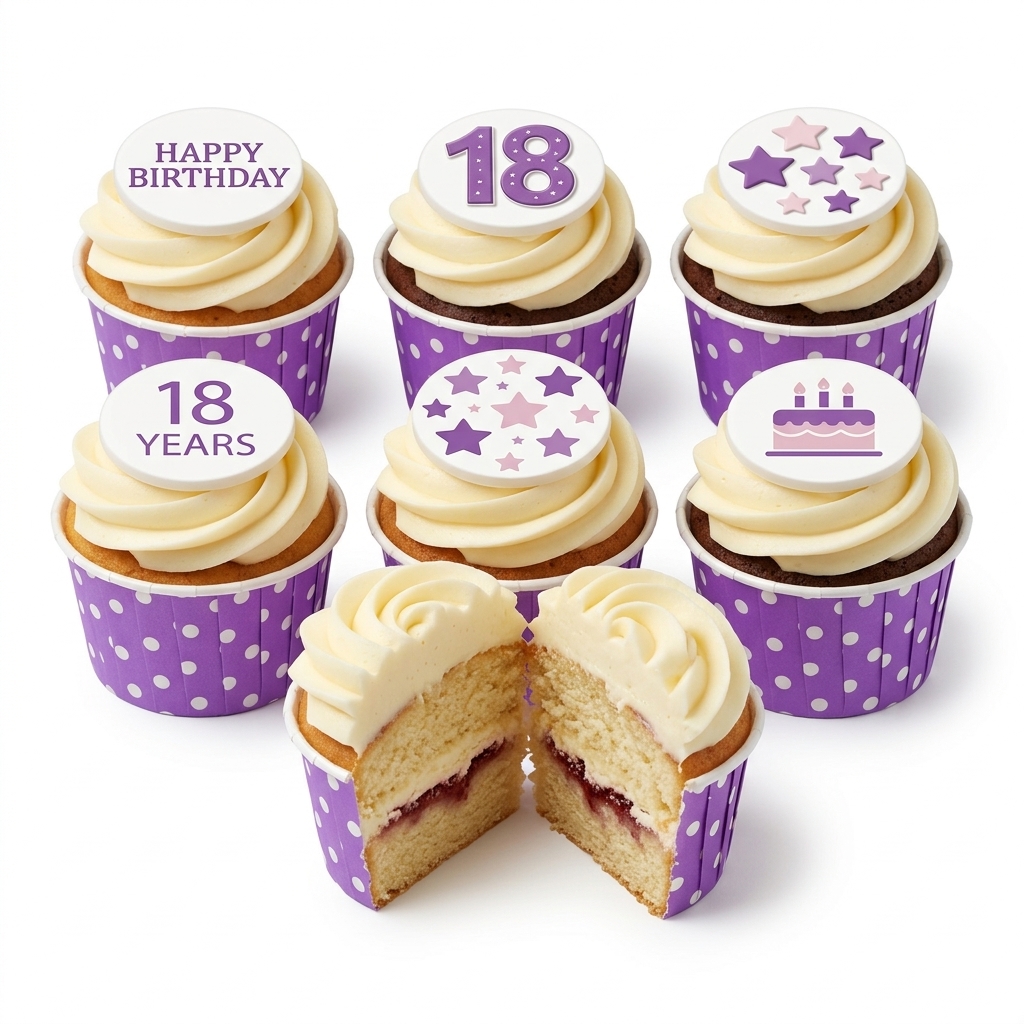Purple Star Birthday Cupcakes for Her