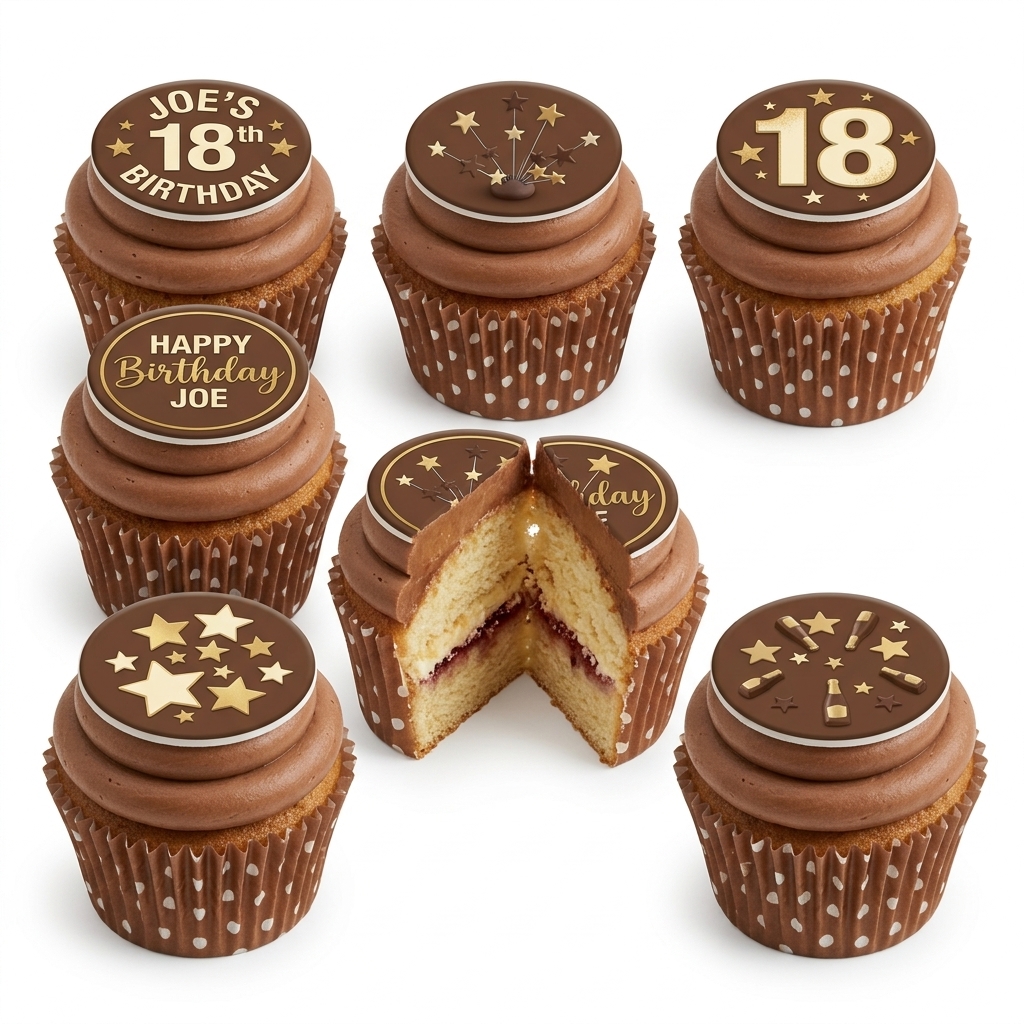 Celebration Birthday Cupcakes with Personalised Toppers