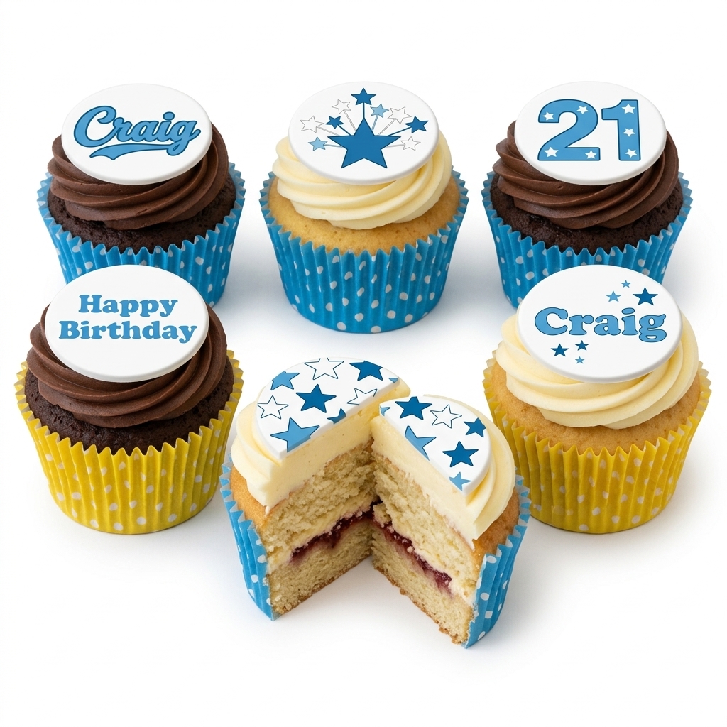 Personalised Star Birthday Cupcakes