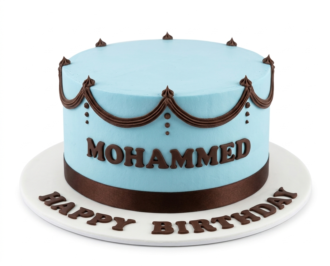 Classic Personalised Blue Birthday Cake