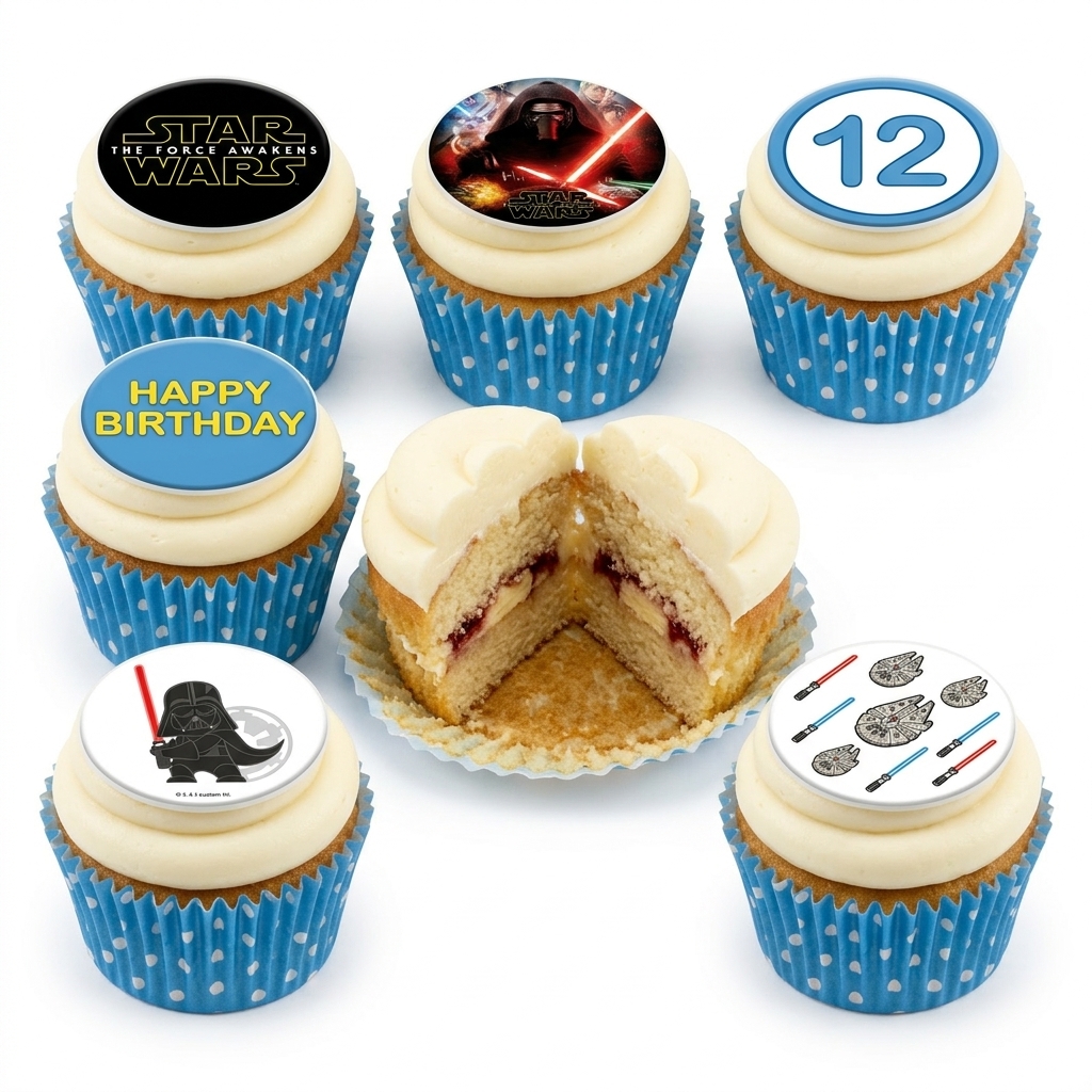 Star Wars Birthday Cupcakes with Custom Age Topper