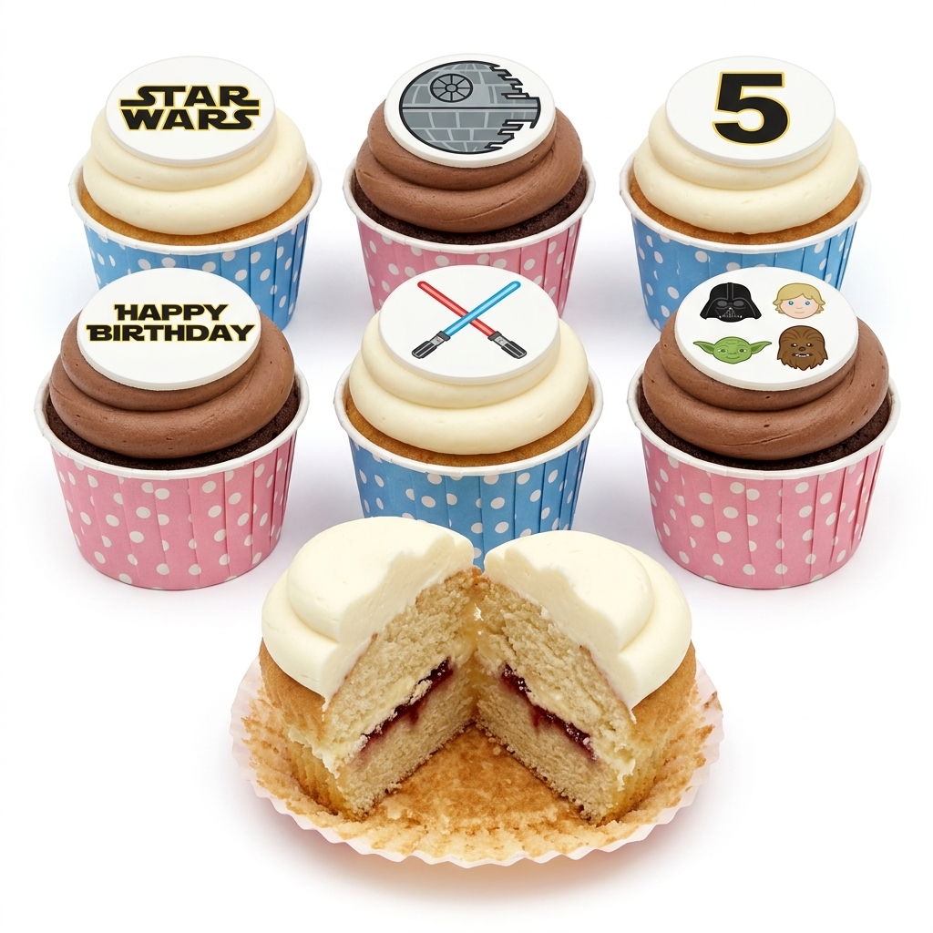 Star Wars Birthday Cupcakes with Custom Age Topper