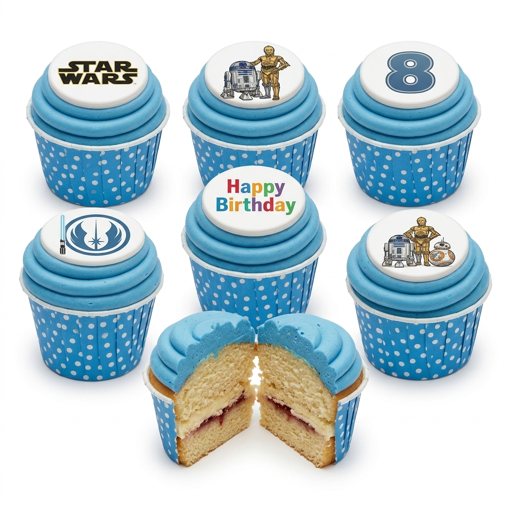 Star Wars Birthday Cupcakes with Custom Age Topper
