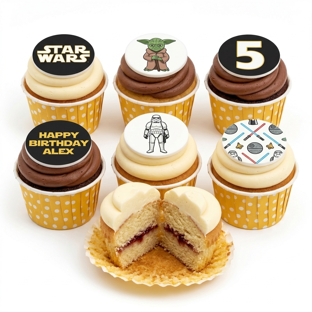 Star Wars Birthday Cupcakes with Custom Age