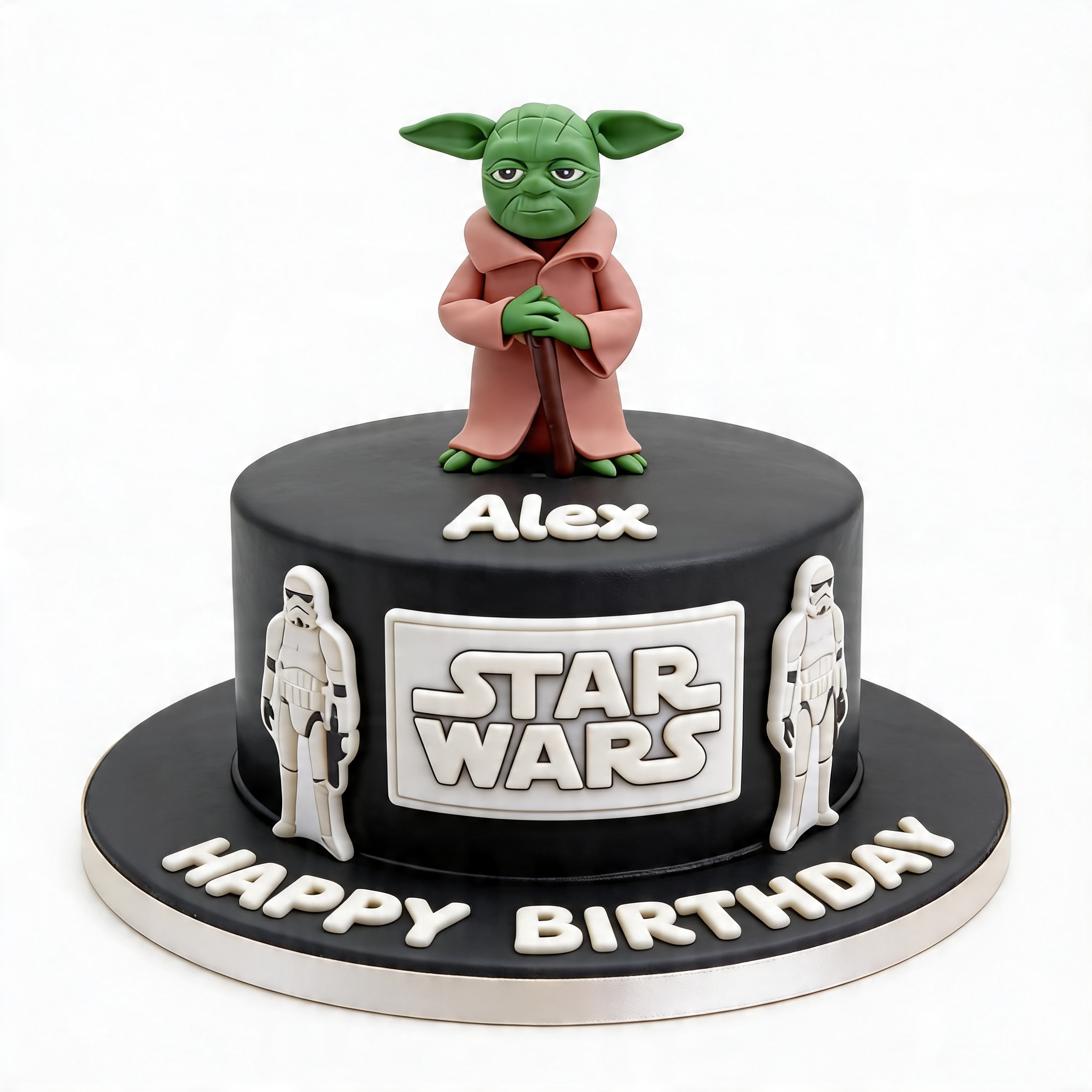 Star Wars Birthday Cake with Yoda & Stormtroopers
