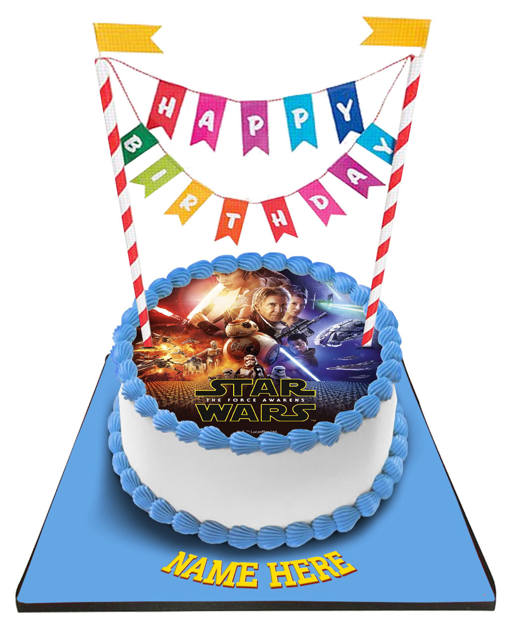 Star Wars Cake with Happy Birthday Bunting