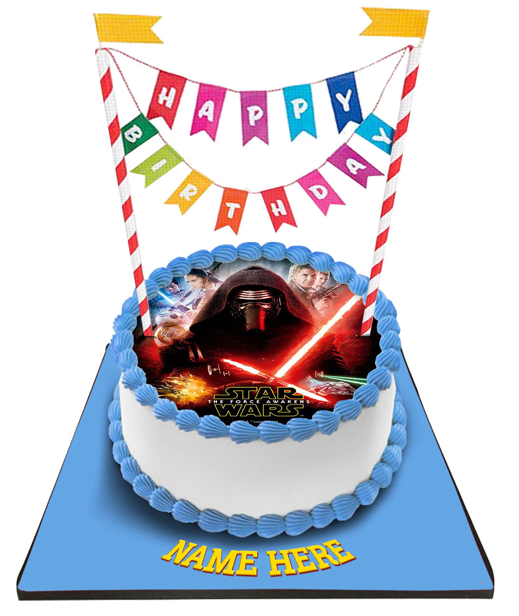 Star Wars Cake with Happy Birthday Bunting