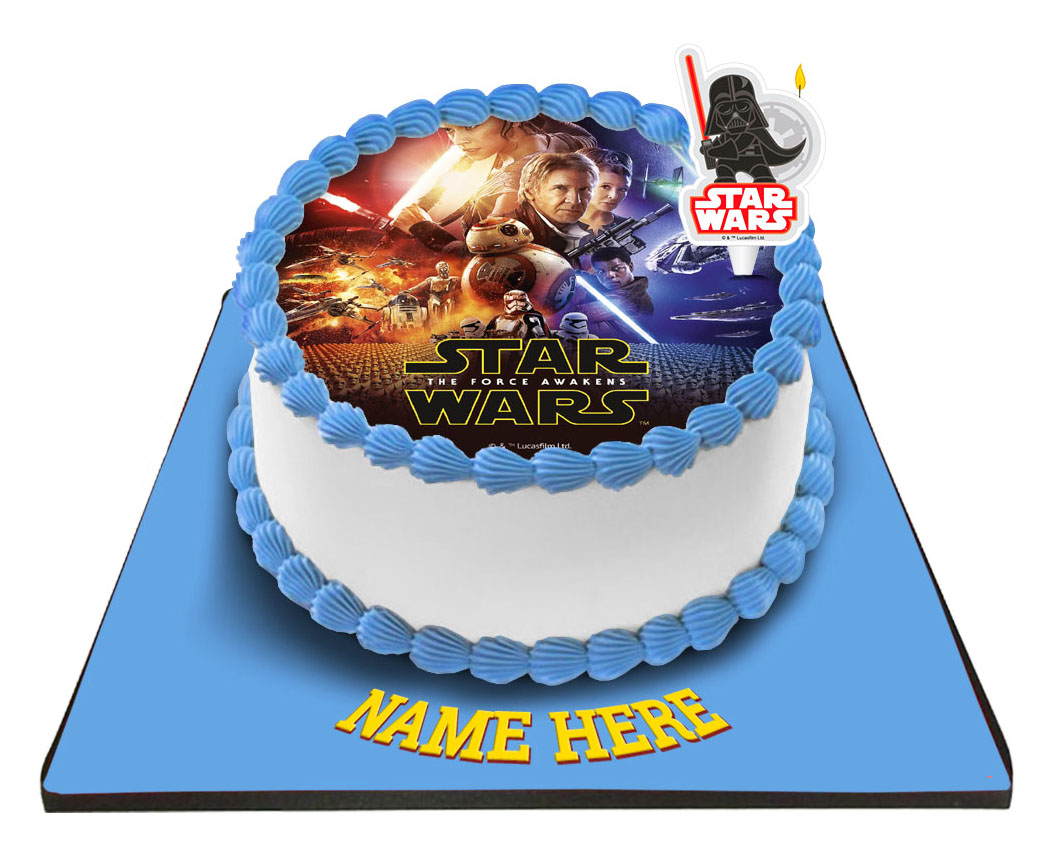 Star Wars Cake With Star Wars Candle 