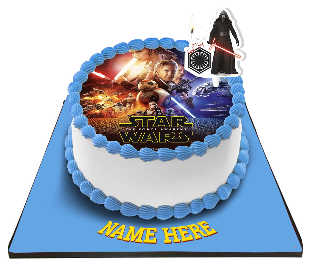 Star Wars Cake With Star Wars Candle 