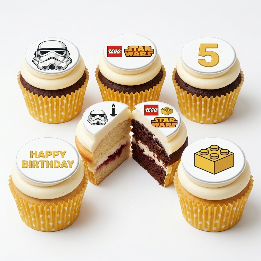 LEGO Star Wars Birthday Cupcakes with Custom Age Topper