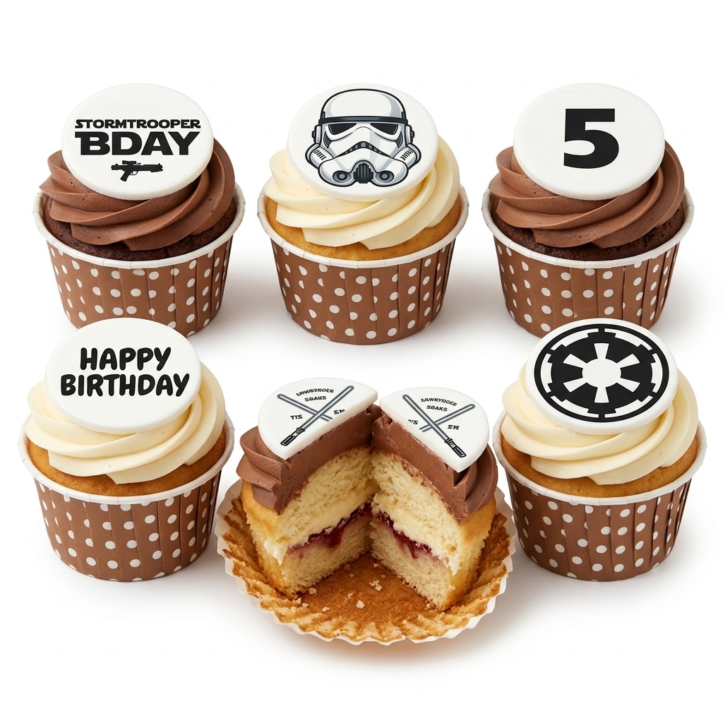 Star Wars Birthday Cupcake Set with Custom Age Topper