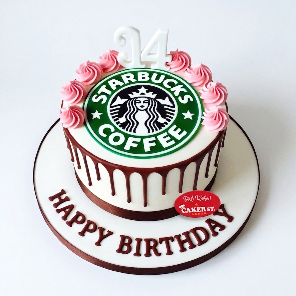 Starbucks Coffee Theme Birthday Cake