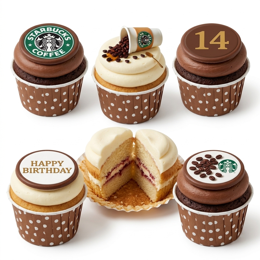 Starbucks Coffee Theme Birthday Cupcakes