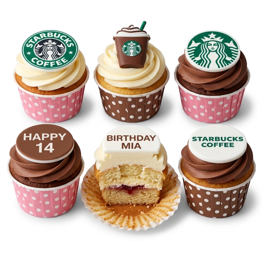 Starbucks Theme Birthday Cupcakes