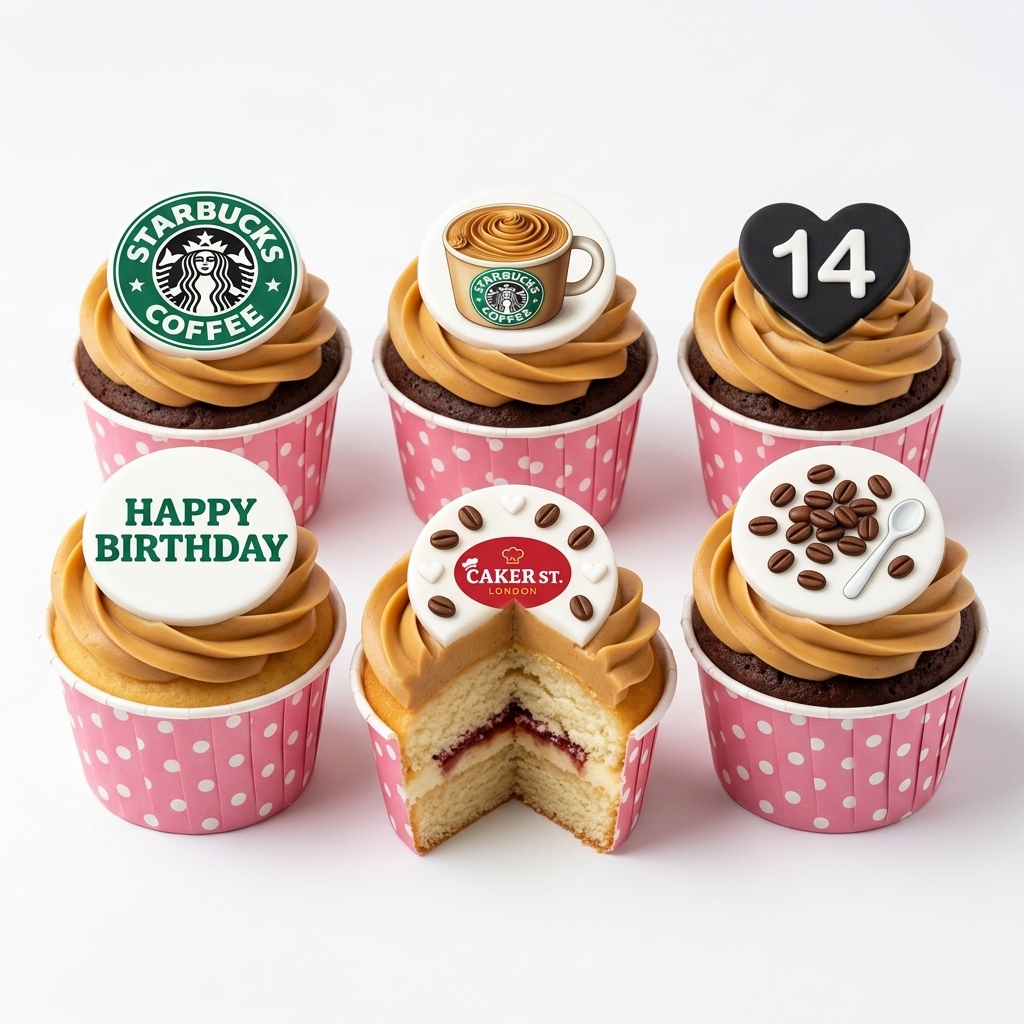 Starbucks Coffee Theme Birthday Cupcakes