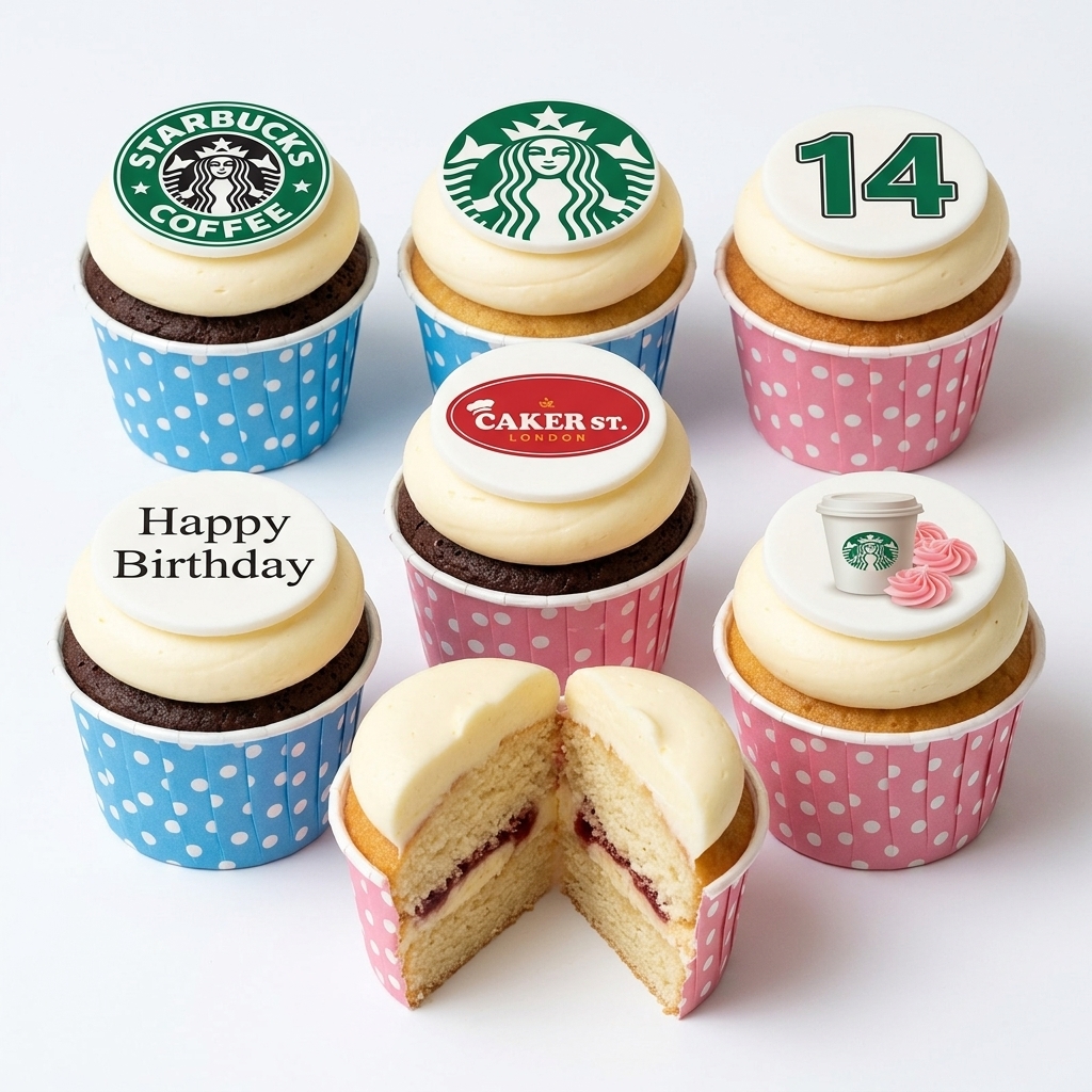 Starbucks Theme Birthday Cupcakes with Custom Age