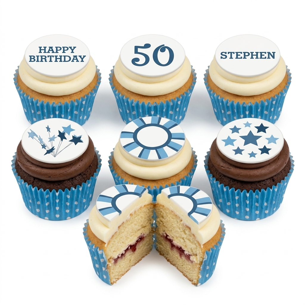 Casino Theme Birthday Cupcakes with Custom Age