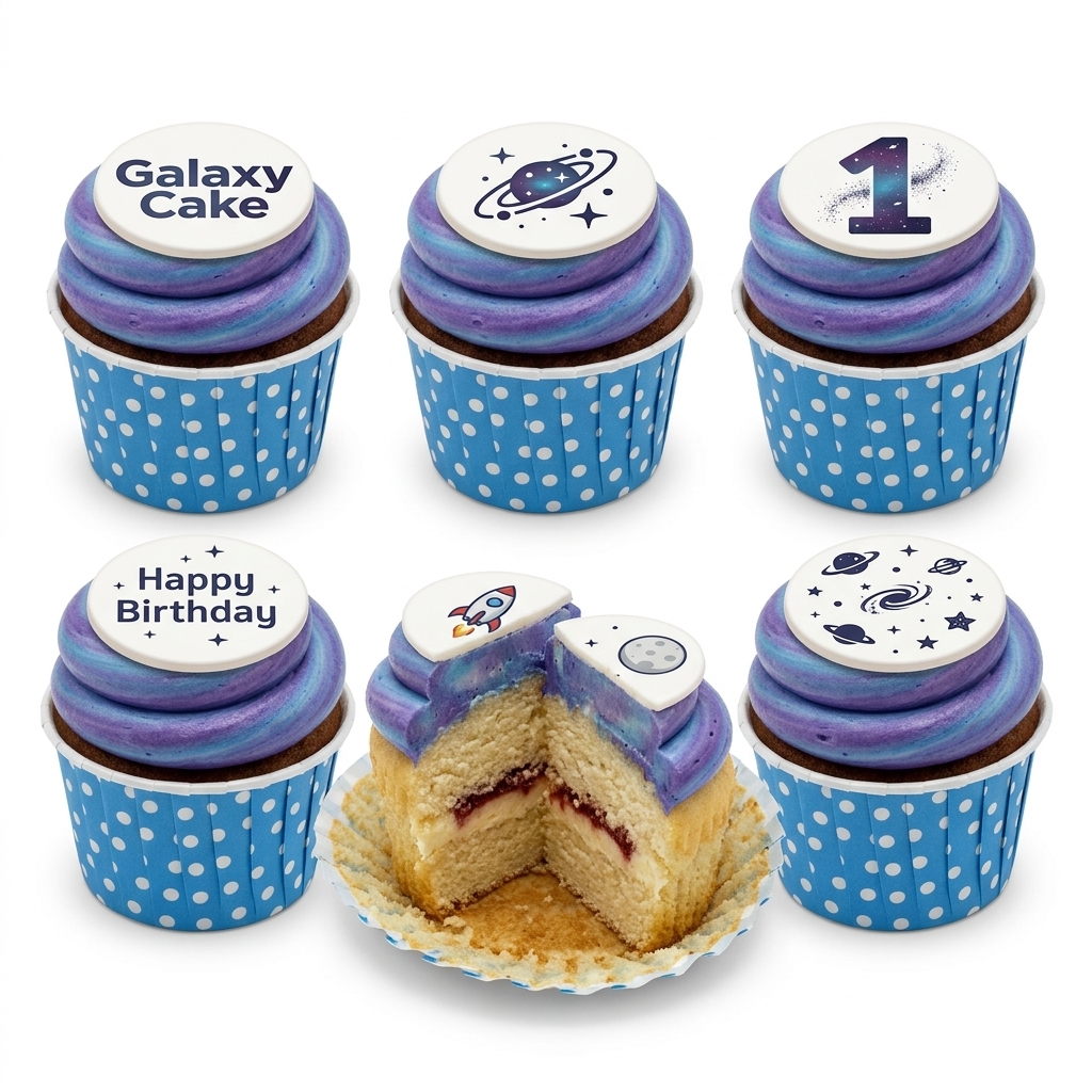 Galaxy Birthday Cupcakes
