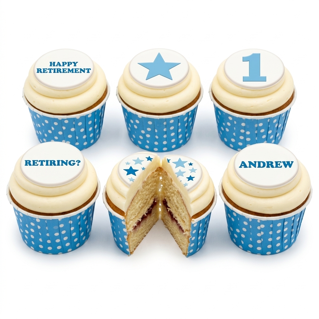 Retirement Celebration Cupcakes with Star Toppers