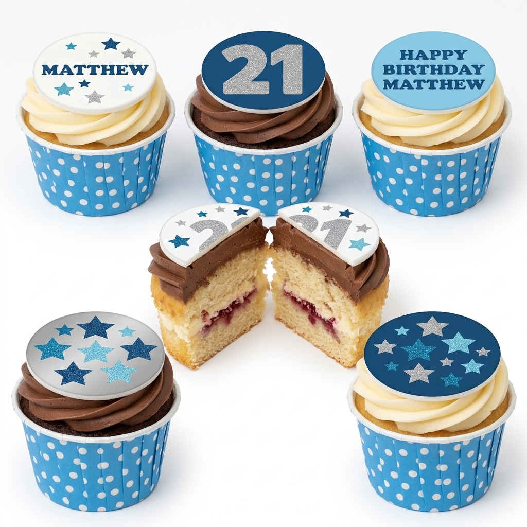 Men's Star Theme Birthday Cupcakes