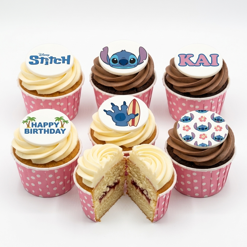 Disney Stitch Birthday Cupcakes