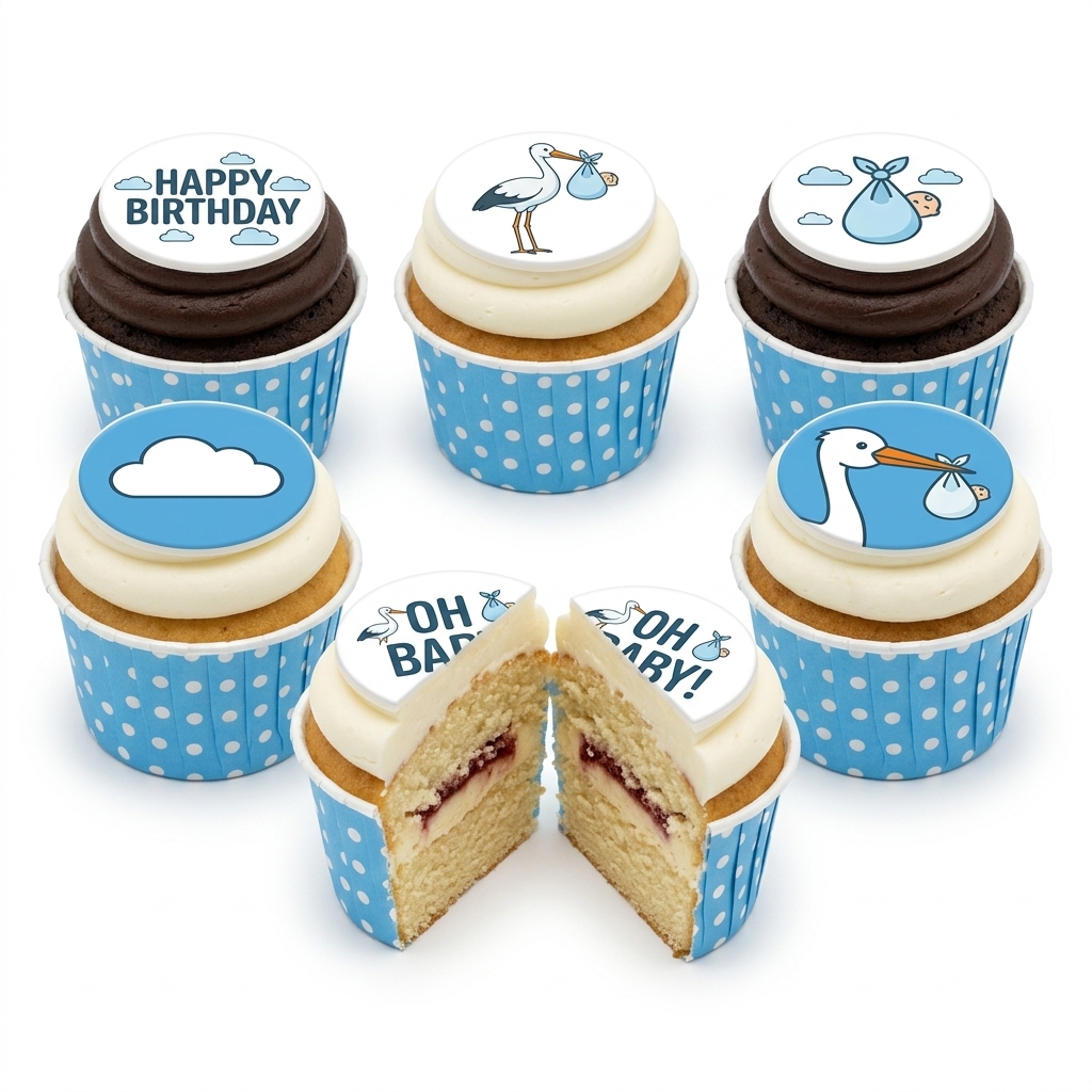 Oh Baby Boy Shower Cupcakes