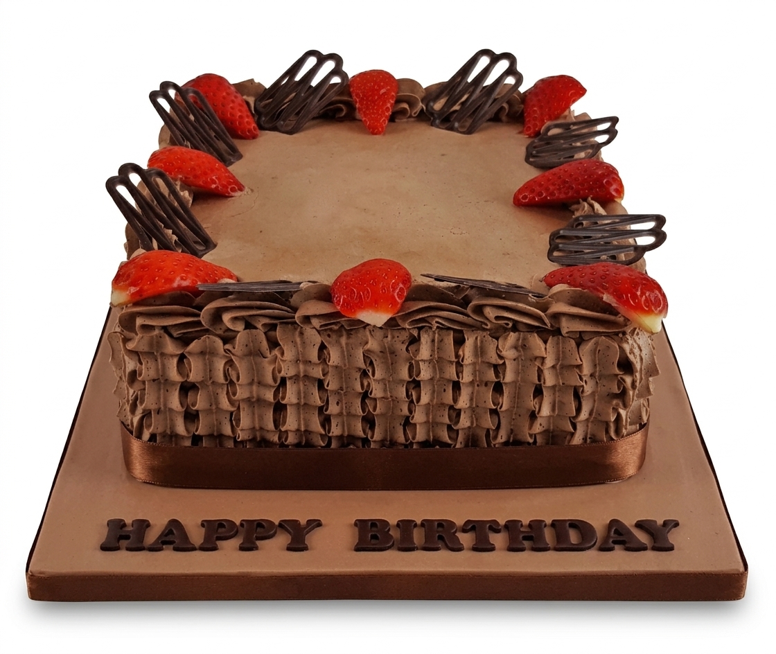 Classic Chocolate Birthday Cake with Strawberries