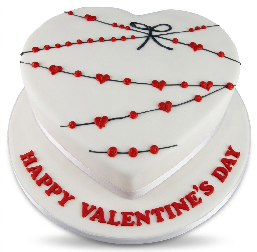 Happy Valentine's Day Heart Cake