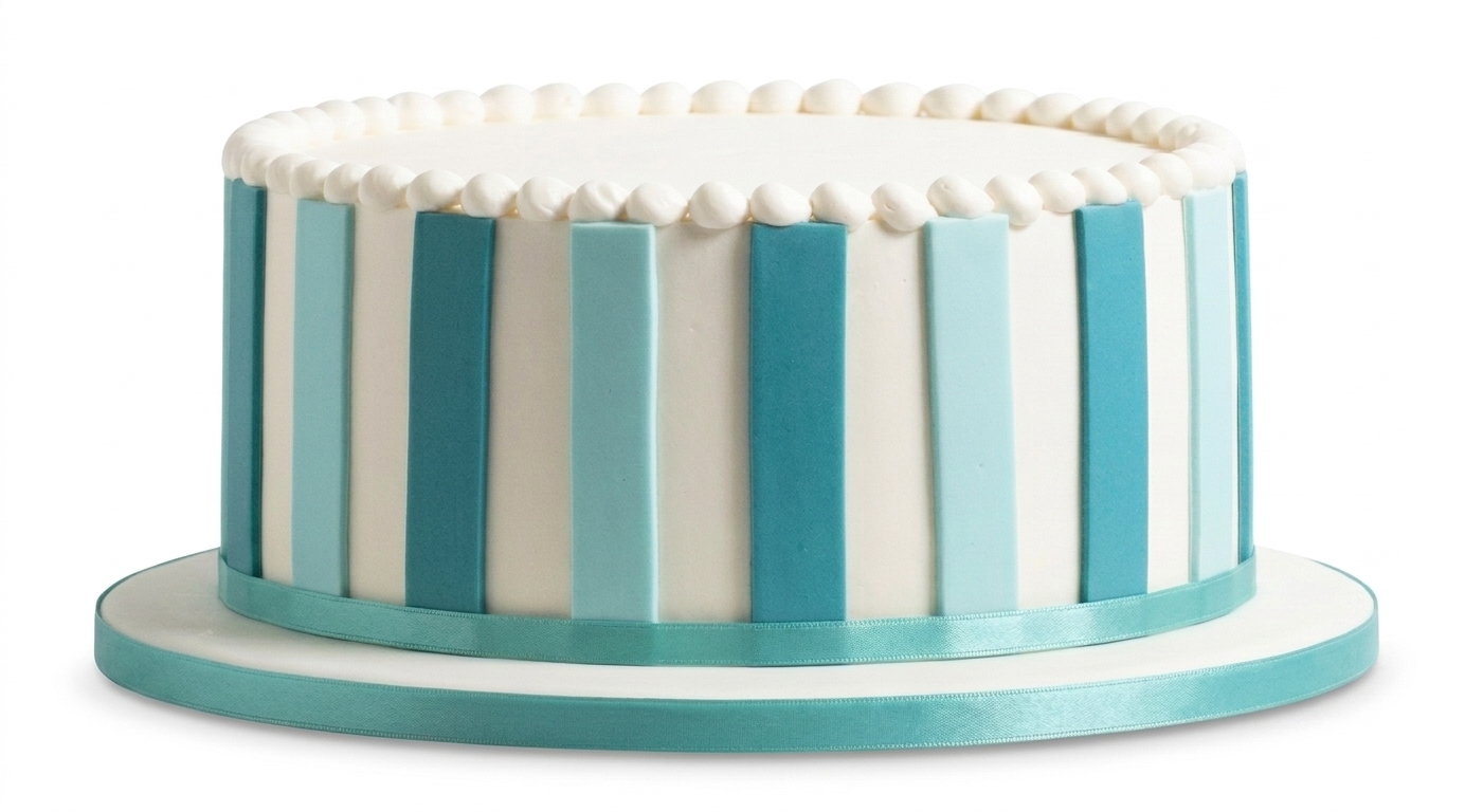 Blue Striped Birthday Cake for Boys