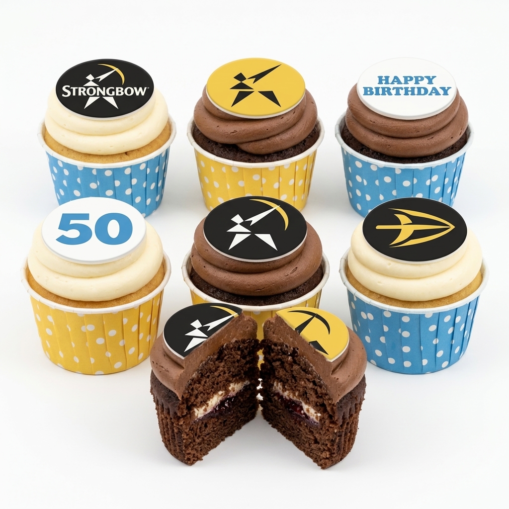 Archery Theme Birthday Cupcakes with Custom Age Topper